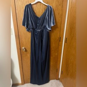 Revelry Maternity Blue Velvet Dress